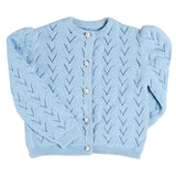 Pepa London Openwork Cotton Cardigan in Sky Blue