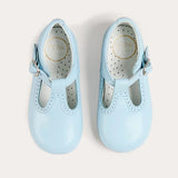 Pepa London Leather T-Bar Baby Shoes in Sky Blue