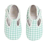 Pepa London Lucas Check T-Bar Pram Shoes in Green