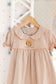 Brown Chambray Embroidered Turkey Dress