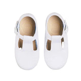 Pepa London Woven T-Bar Baby Shoes in White