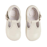 Pepa London T-Bar Leather Baby Shoes in Ivory