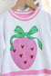 Glitter Strawberry Heart White Sweatshirt