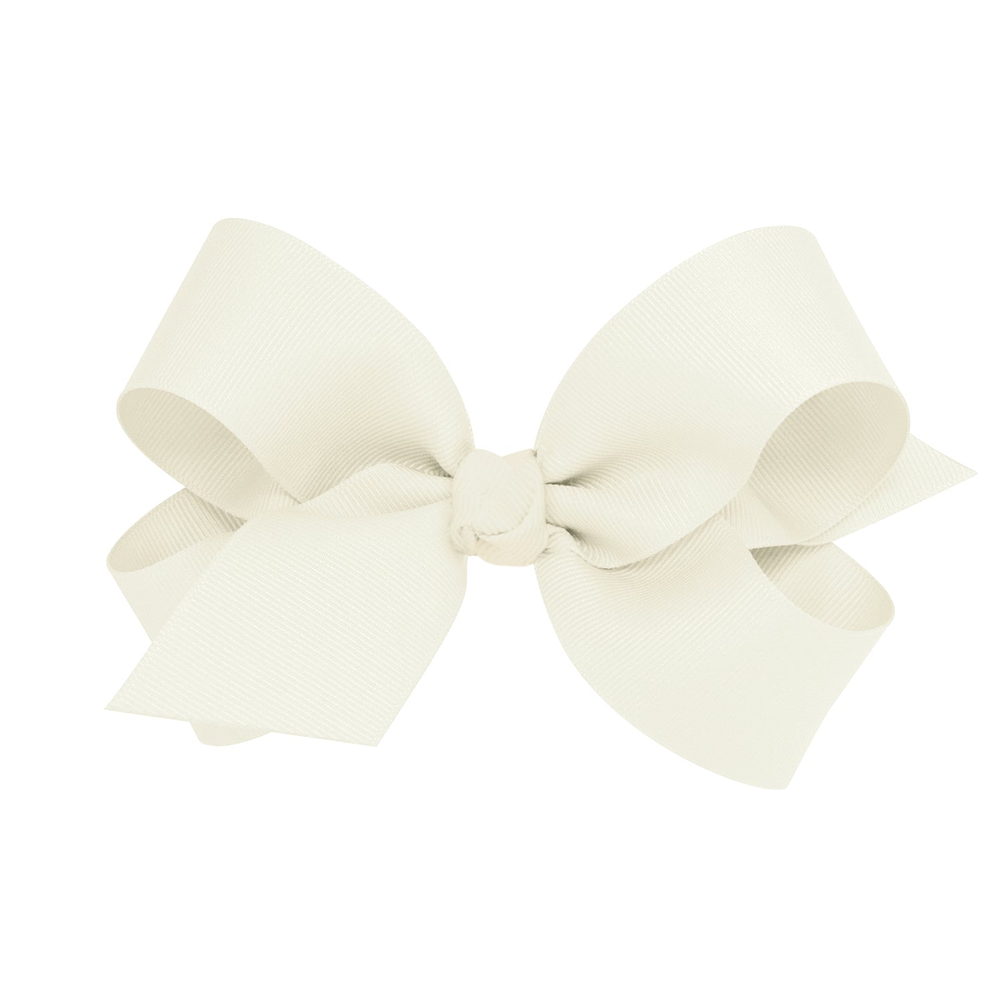 Large Grosgrain Hair Bow with Center Knot - Antique White