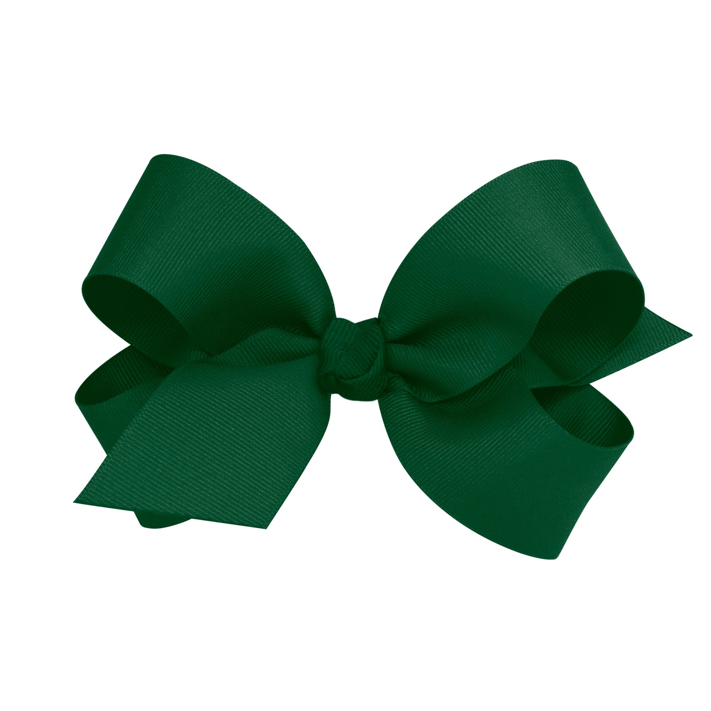 Wee Ones Large Grosgrain Hair Bow with Center Knot - Forest Green