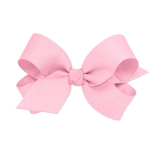 Large Grosgrain Hair Bow with Center Knot - Hot Pink