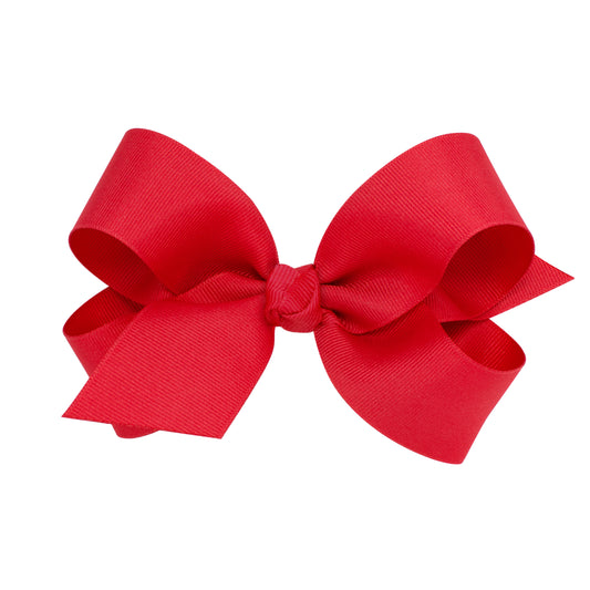 Wee Ones Large Grosgrain Hair Bow with Center Knot - Red