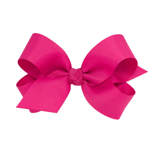Wee Ones Large Grosgrain Hair Bow with Center Knot - Shocking Pink
