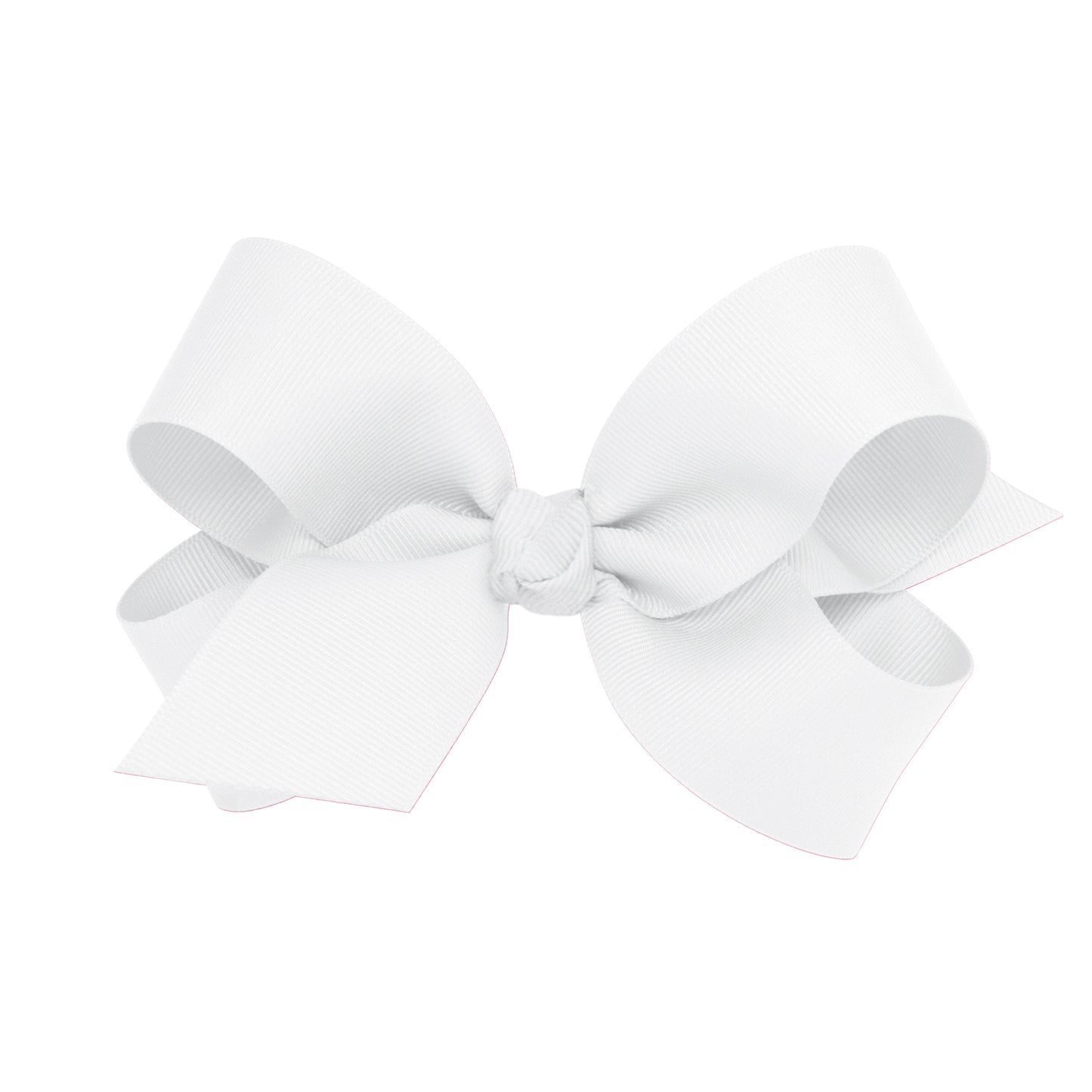 Wee Ones Large Grosgrain Hair Bow with Center Knot - White