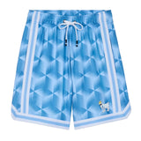 Geo AOP Mesh Shorts- Carolina Blue