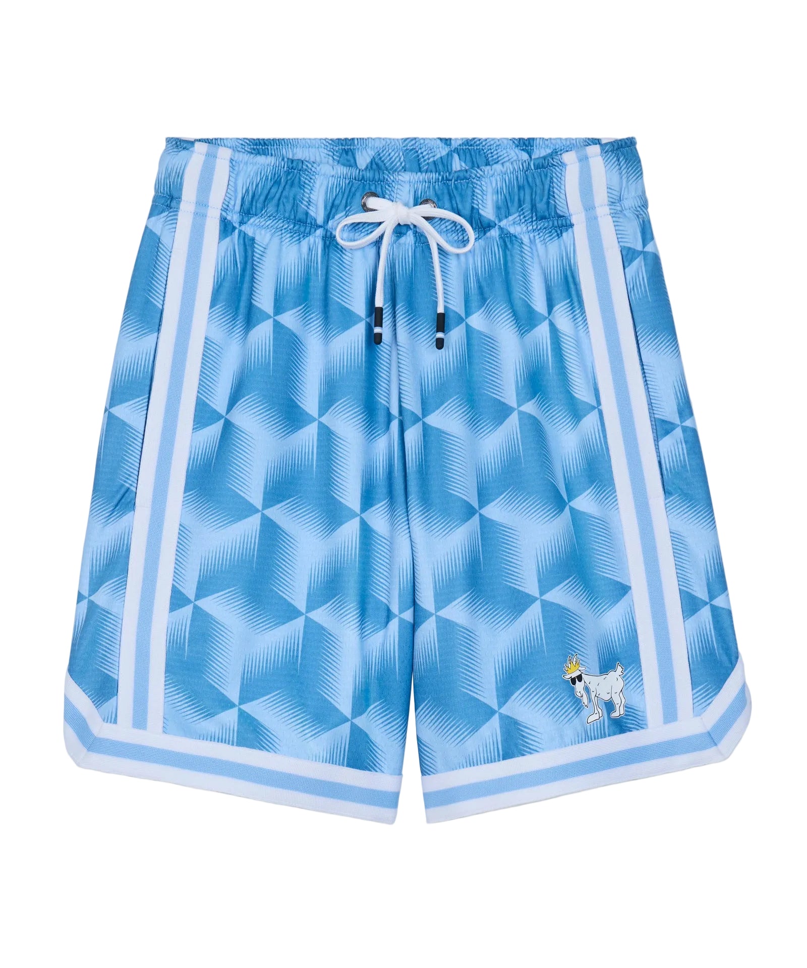 Geo AOP Mesh Shorts- Carolina Blue