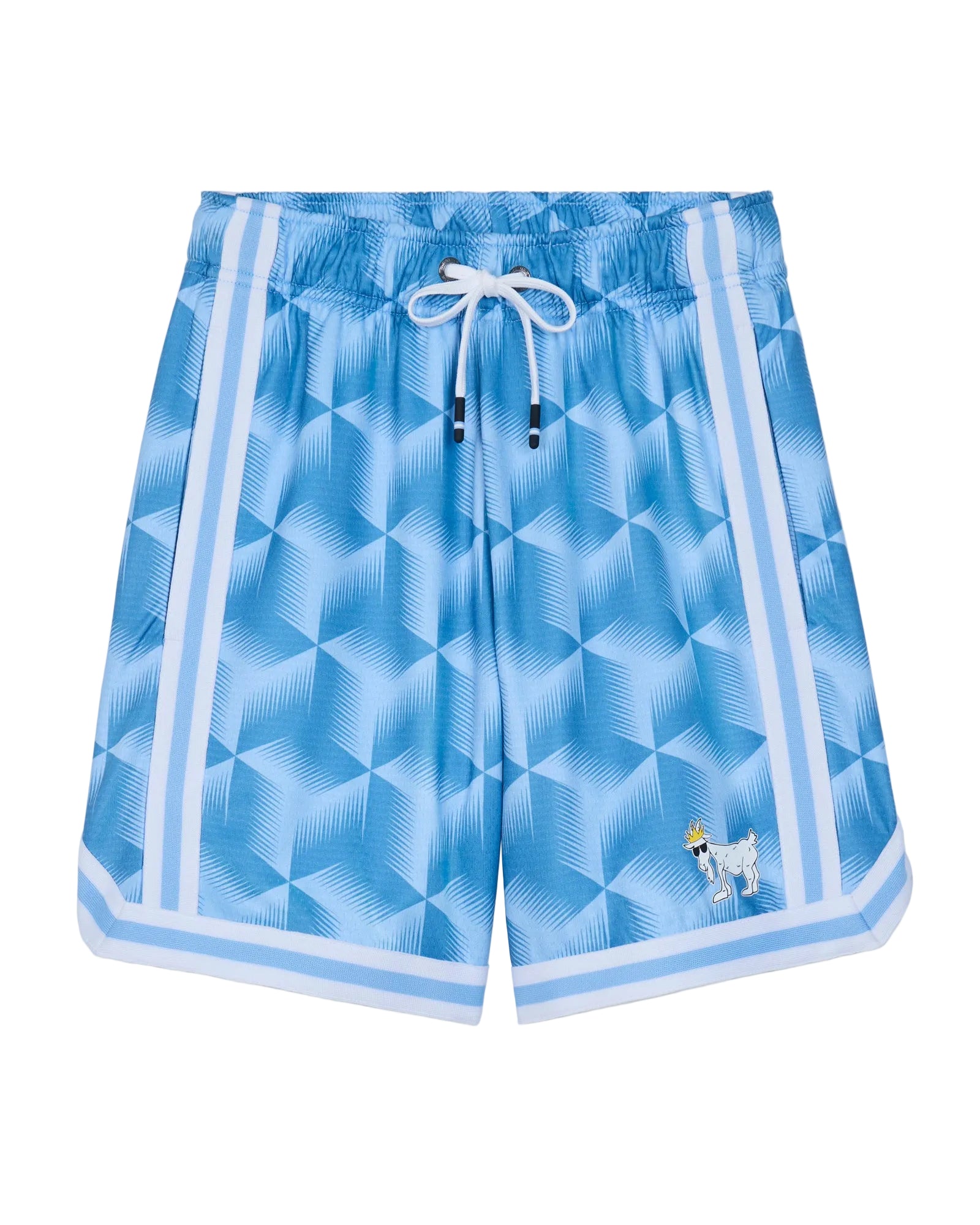 Geo AOP Mesh Shorts- Carolina Blue