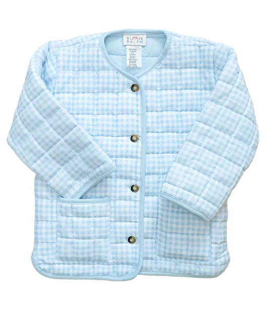 Ruth and Ralph Blue Gingham Quilted Jacket