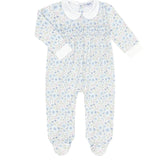 Nellapima Blue Meadow Smocked Footie
