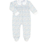 Nellapima  Blue Meadow Smocked Footie 