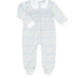 Nellapima  Blue Meadow Smocked Footie 
