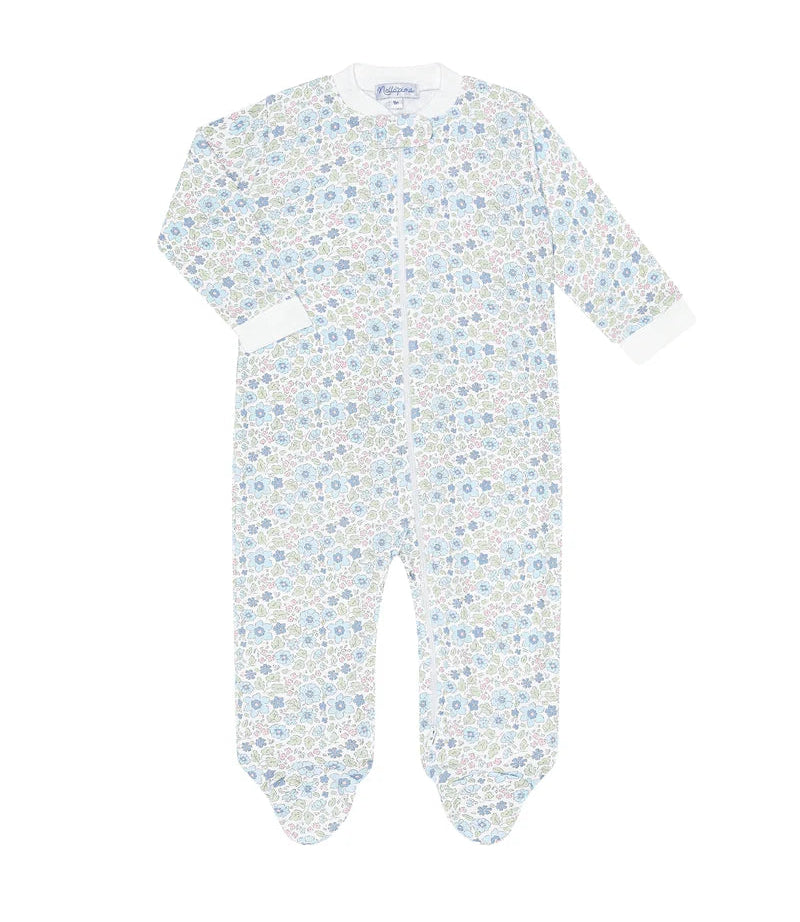 Nellapima Blue Meadow Zipper Footie