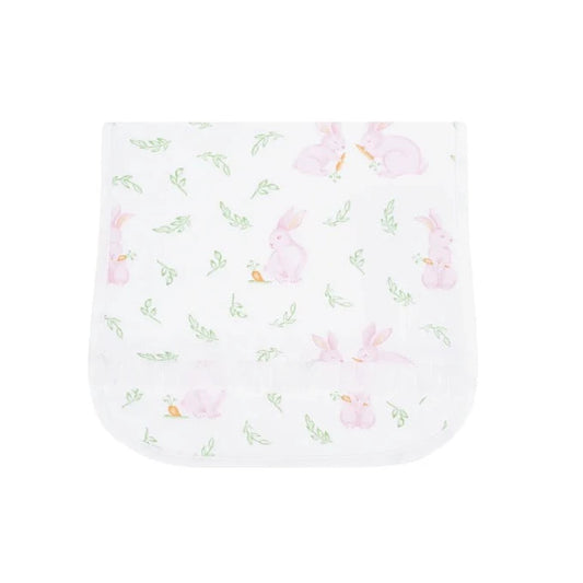 Nellapima Pink Bunny Print Burp Cloth