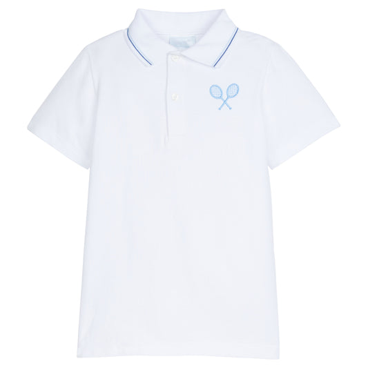 Little English Short Sleeve Tipped Polo- Tennis