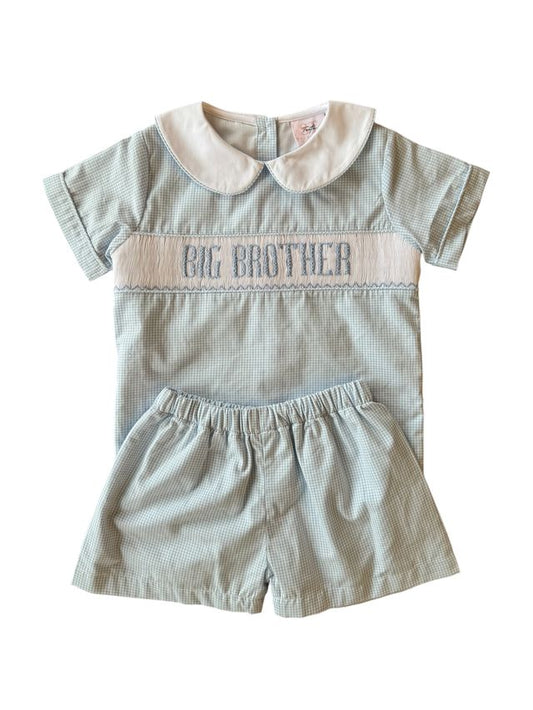 Shop Teeta Big Brother Short Set- Blue Gingham