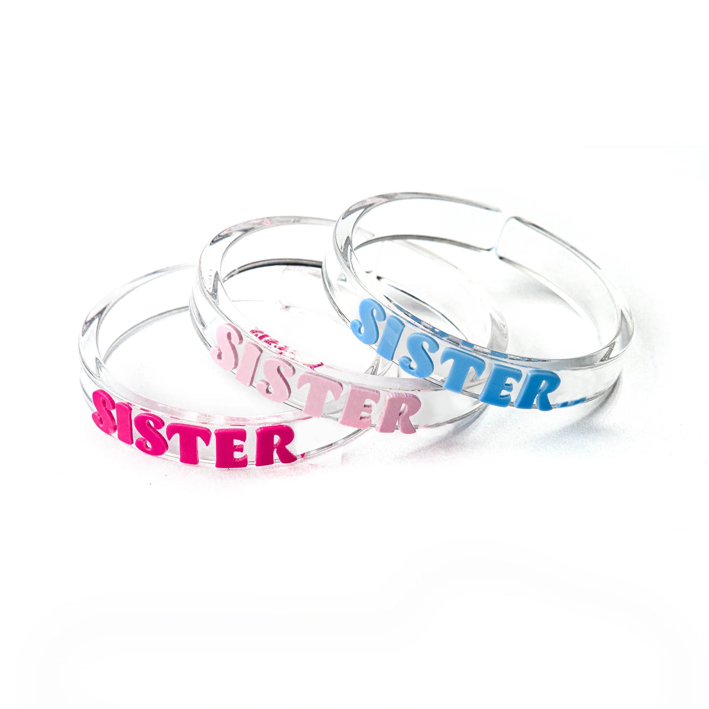 Pink and Blue Sisters Bangle Set of 3