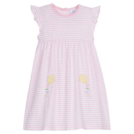 Little English Applique Laurel Dress - Kite