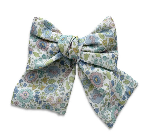 Eva's House Spring Flowers Sailor Bow- Baby Blue