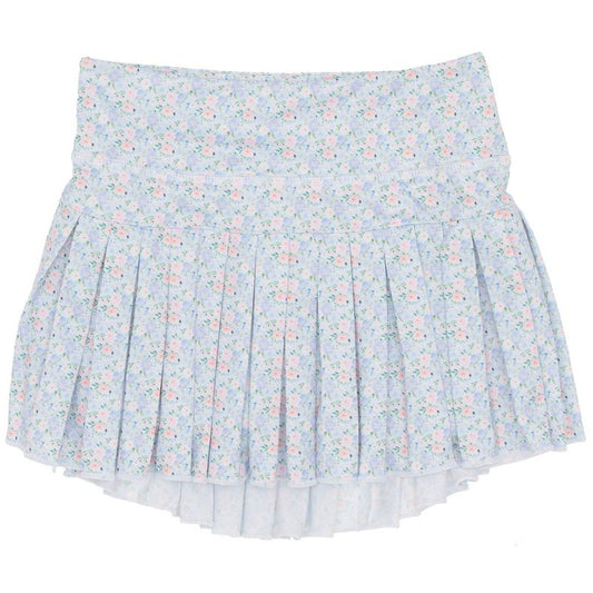 Azarhia Grand Blue Flowers Mini Pleat Skort