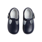 Pepa London Navy Leather T Bar Baby Shoes