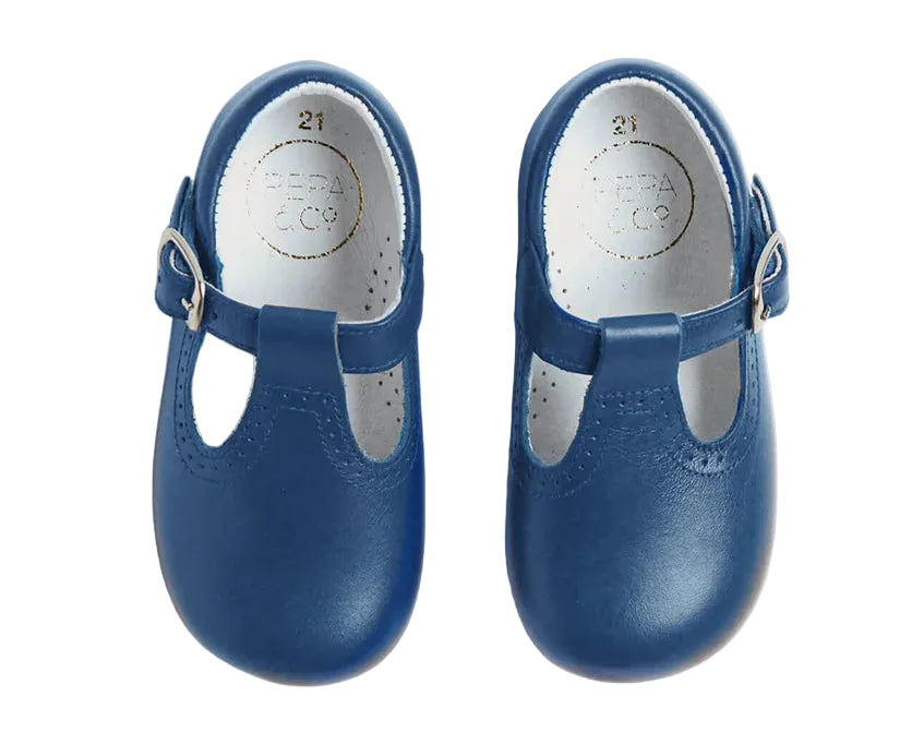 Pepa London T-Bar Baby Shoes in Blue