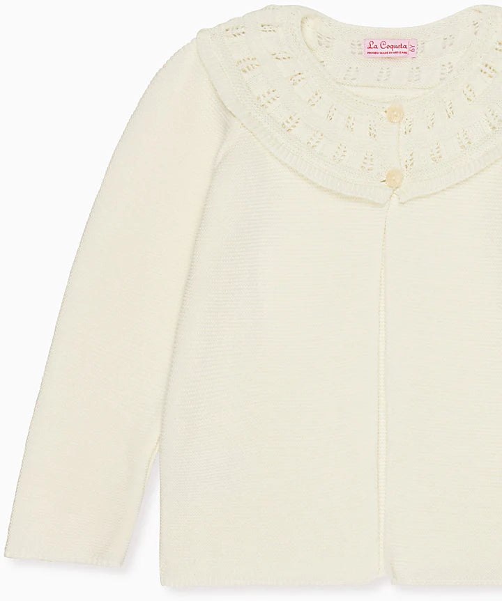 Ivory Baena Cotton Girl Cardigan