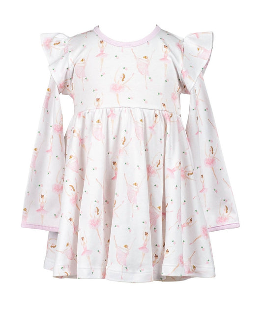 The Proper Peony Ballerinas Long Sleeve Twirl Dress