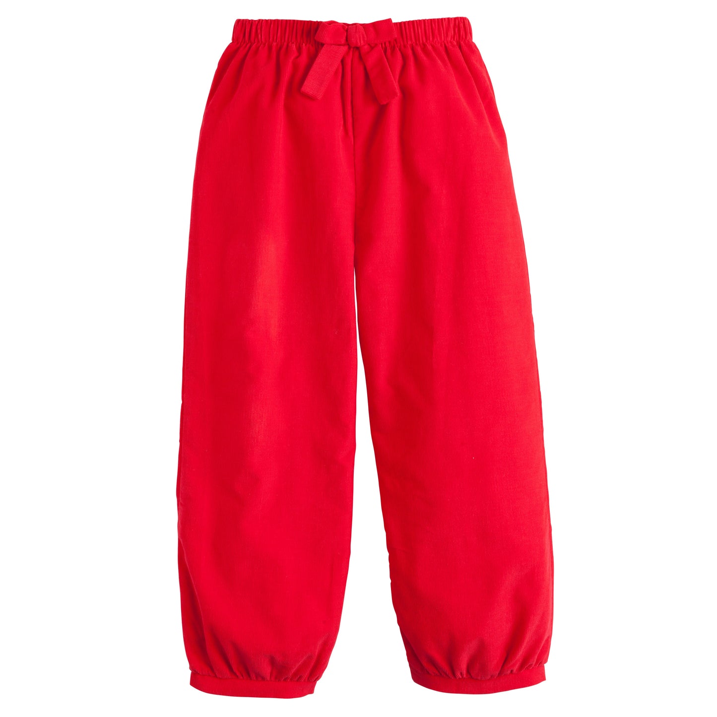 Little English Banded Bow Pants - Red Corduroy