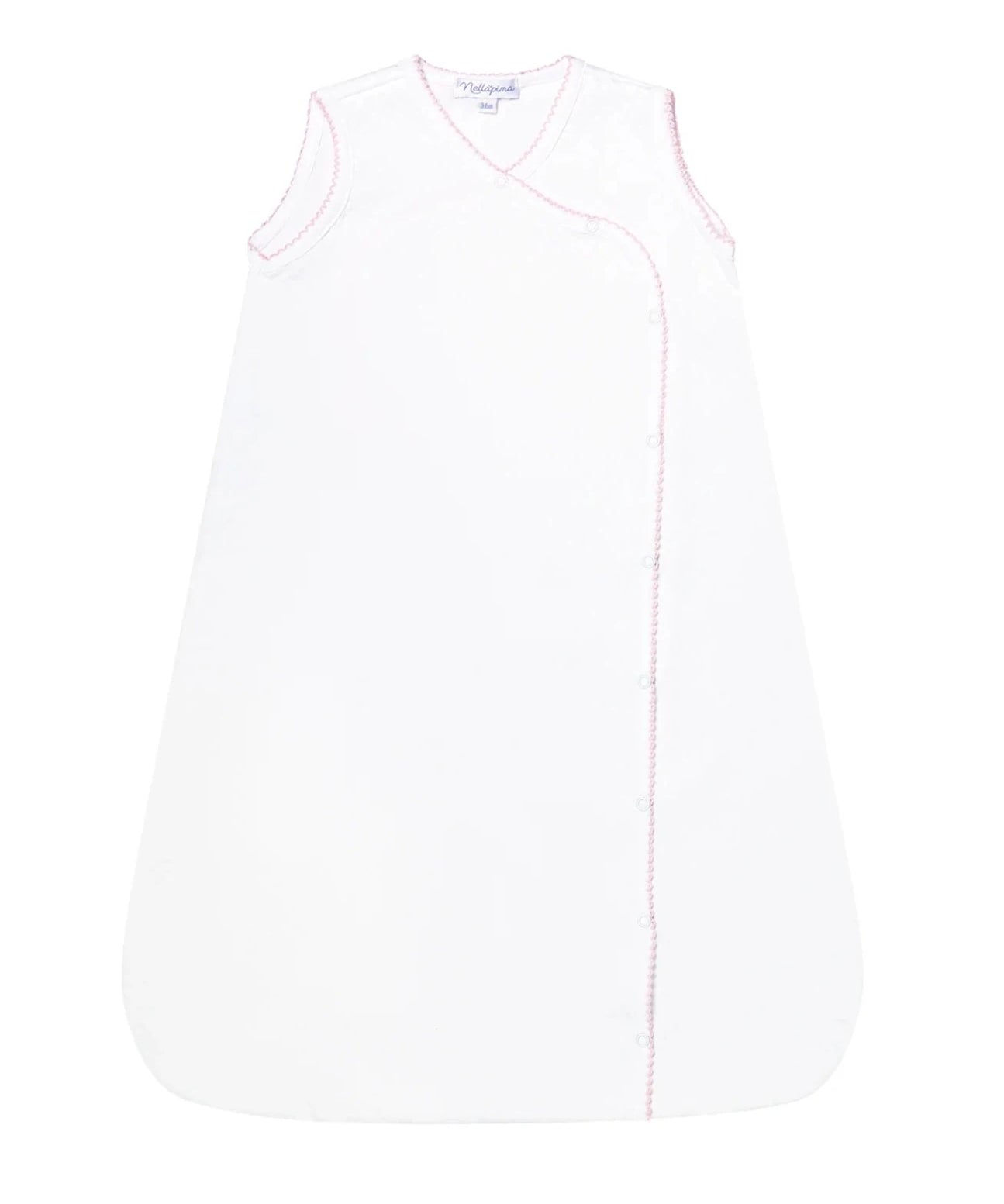Nellapima Basket Weave Baby Sack- Pink Picot Trim