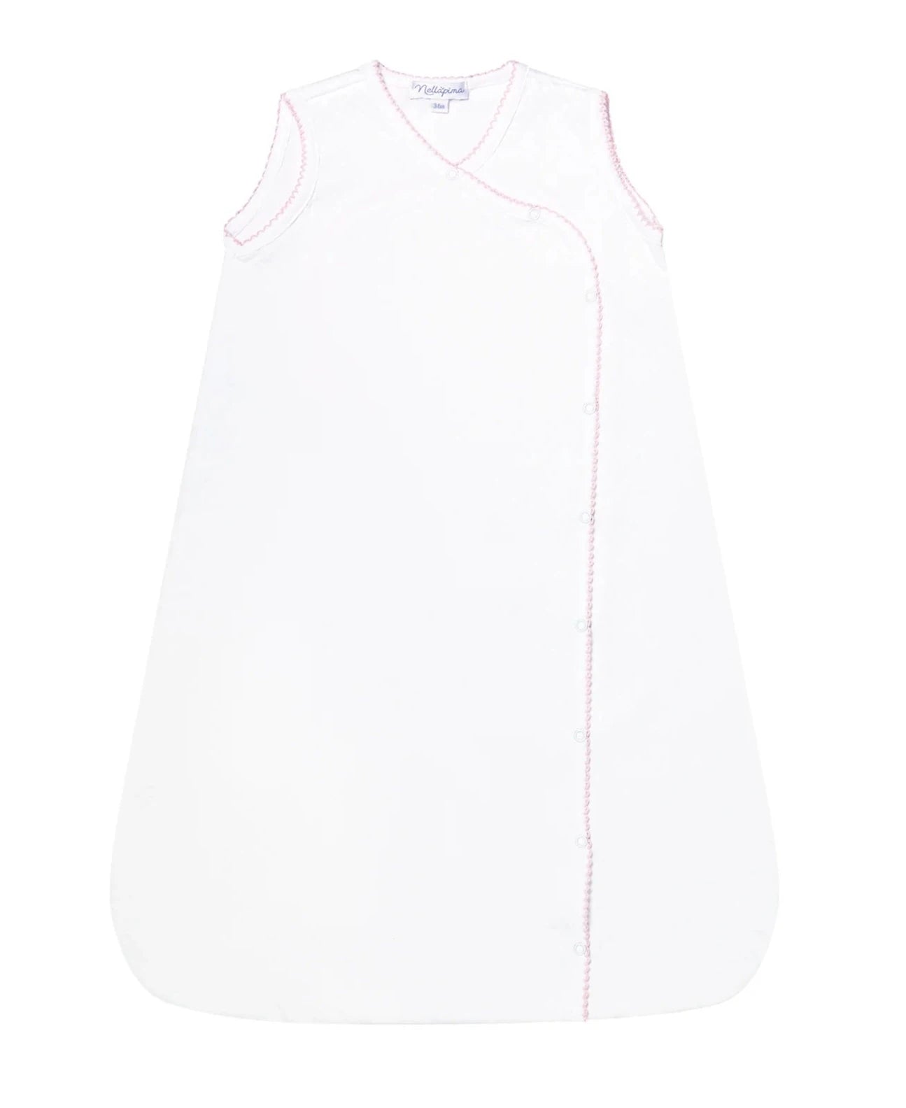 Nellapima Basket Weave Baby Sack- Pink Picot Trim