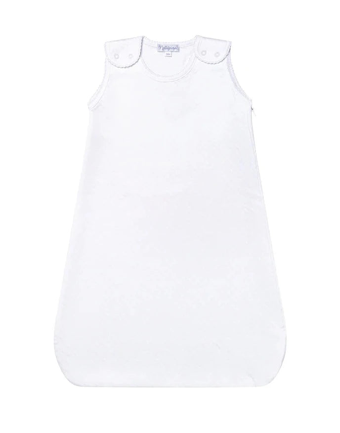 Nellapima Basket Weave Quilted Baby Sack- White Picot Trim 