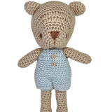 Zubles Bear Bamboo Crochet Rattle - Blue