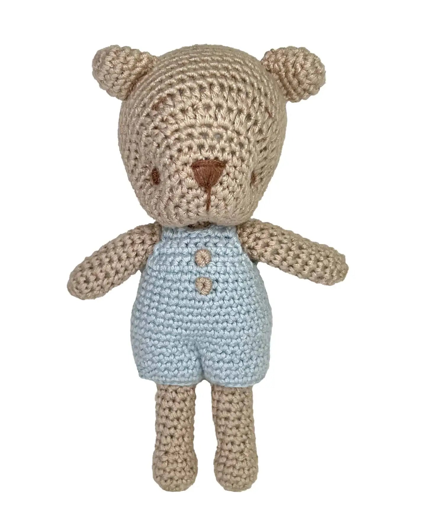 Zubles Bear Bamboo Crochet Rattle - Blue
