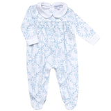 Nellapima Blue Bears Trellace Smocked Footie