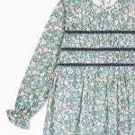 La Coqueta Green Floral Belia Girl Smocked Dress