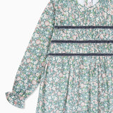La Coqueta Green Floral Belia Girl Smocked Dress