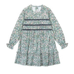 La Coqueta Green Floral Belia Girl Smocked Dress