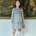 La Coqueta Green Floral Belia Girl Smocked Dress