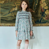 La Coqueta Green Floral Belia Girl Smocked Dress