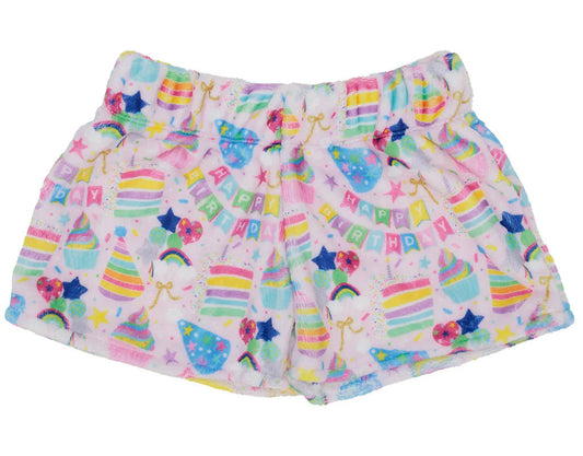 Birthday Collage Fuzzy Shorts