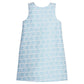 Biz Dress- Blue Jacquard