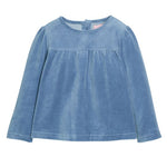 Bisby Lisle Top- Dusty Blue Velour