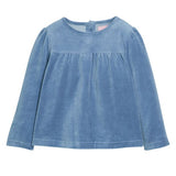 Bisby Lisle Top- Dusty Blue Velour