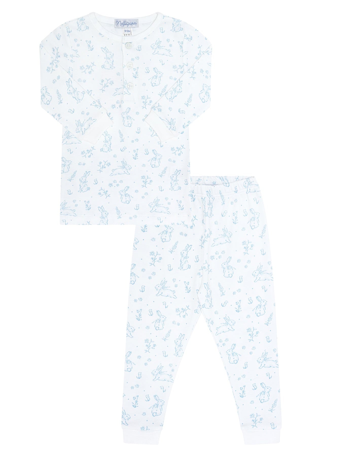 Nellapima Blue Bunny Toile Pajamas