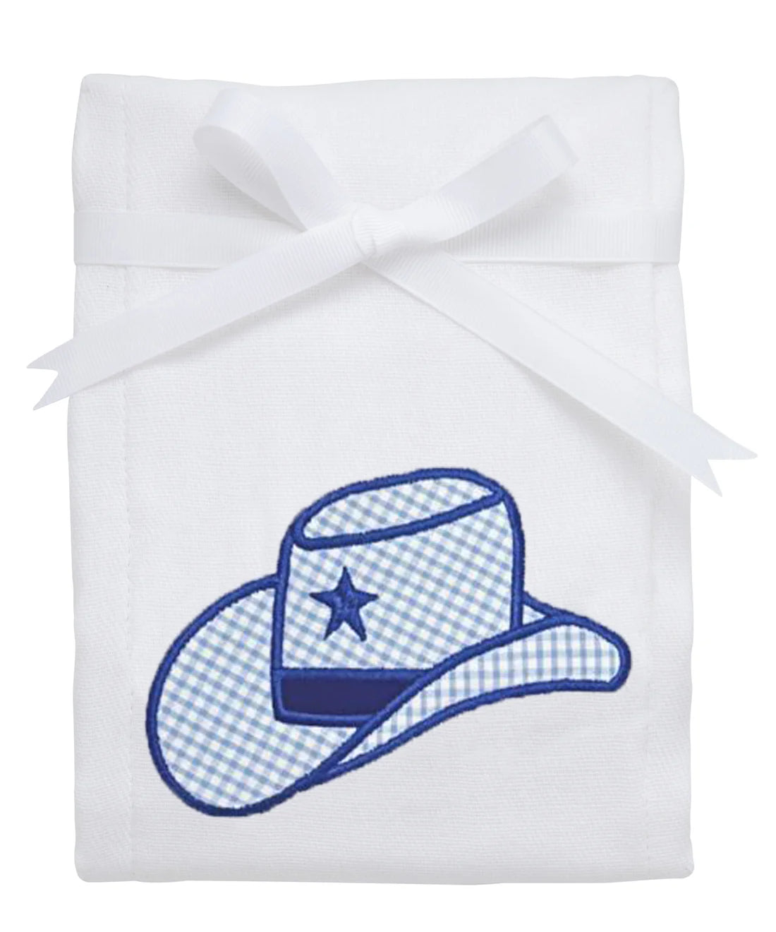 3 Marthas Cowboy Hat Applique Burp Cloth